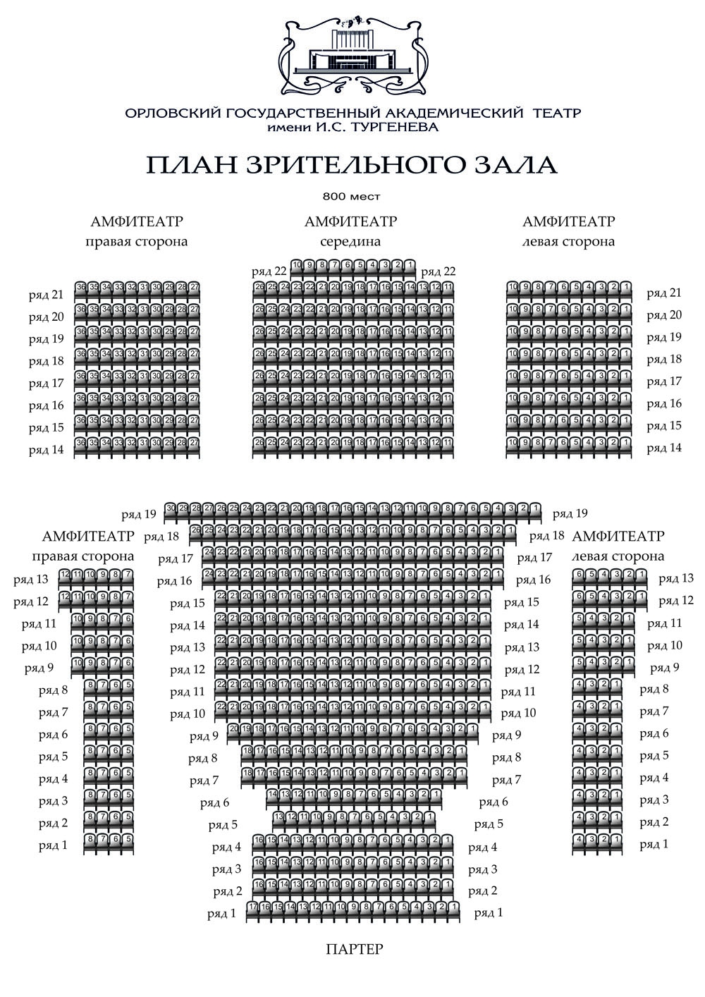 Калужский драматический театр схема зала с местами